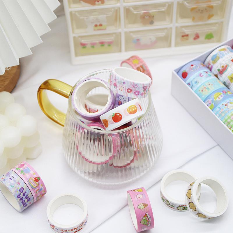 Set de 60 de role de bandă washi în stil japonez pentru jurnale, DIY și decorațiuni