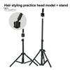 Hair Perming Training Wig Stand Aluminum Alloy Tripod, Adjustable Mannequin Head Stand, Professional Styling Reinforced for Cosmetology, Hairdressing
