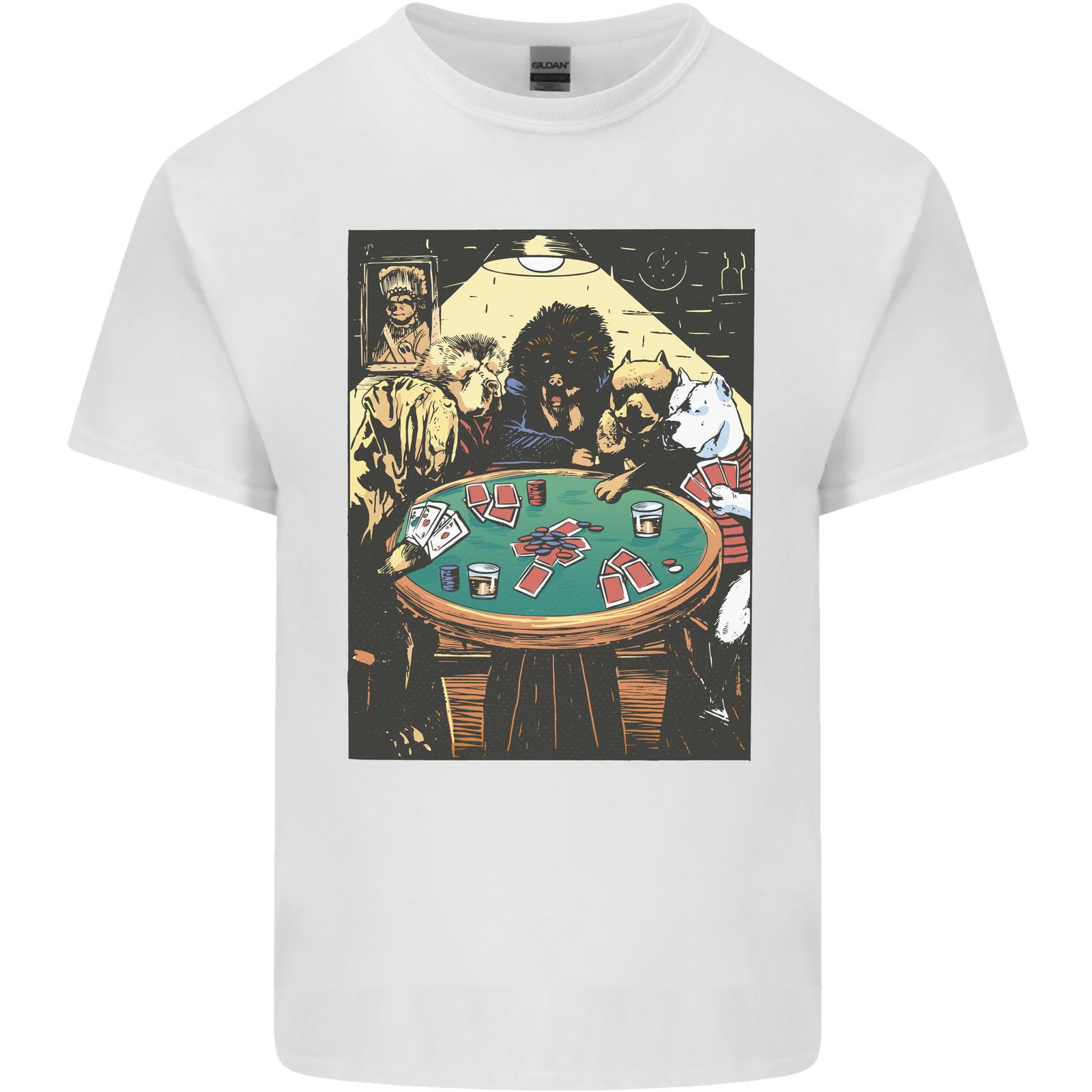 Dogs Playing Poker Mens Cotton T-Shirt Tee Top S разноцветный