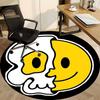 1pz Tappeto Teschio, Smiley, Rotondo Antiscivolo Durevole Grande Formato per Ufficio, Adatto per Ufficio