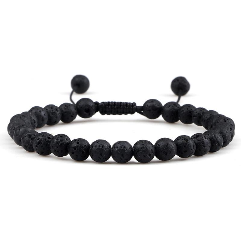 Multiple Style 6Mm Natural Tiger Eyes Lava Rock Protection Handmade Bracelet Men'S Gift