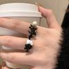 Funny Black Cat Open Rings for Women Fashion Cartoon Cute Kitten Finger Rings Party Jewelry Gift Aesthetic Accessories