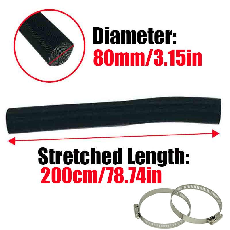 25mm 42mm 60mm 50mm 75mm 80mm 90mm Air Diesel Parking Heater Duct Pipe Tube Hose 2M 3M Length + 2 Clamps For Webasto Eberspacher
