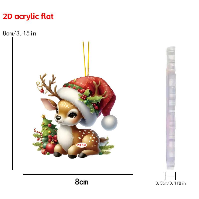Hanging Christmas Car Accessories Acrylic Material Festive Vehicle Decoration