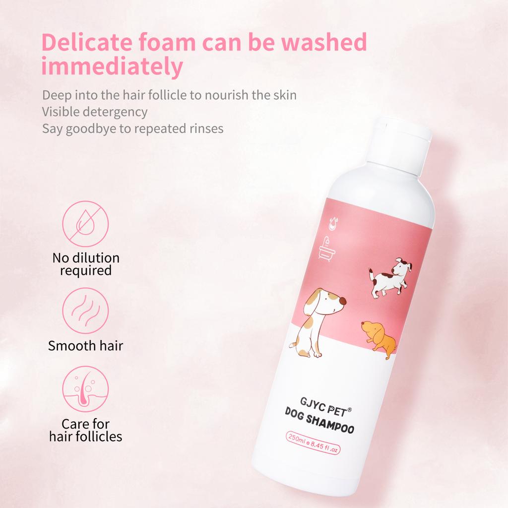 GJYC PET Natural Gentle Dog Shampoo Deep Cleansing Odor Removing Softens Fur Soothes Sensitive Skin For All Dog Breeds