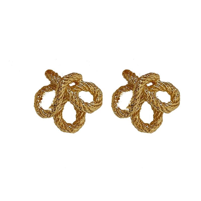 Retro Twisted Knot Earrings High-level Design Sense of A Unique Niche Temperament with Exaggerated Earrings Across The Border Ladies Jewelry