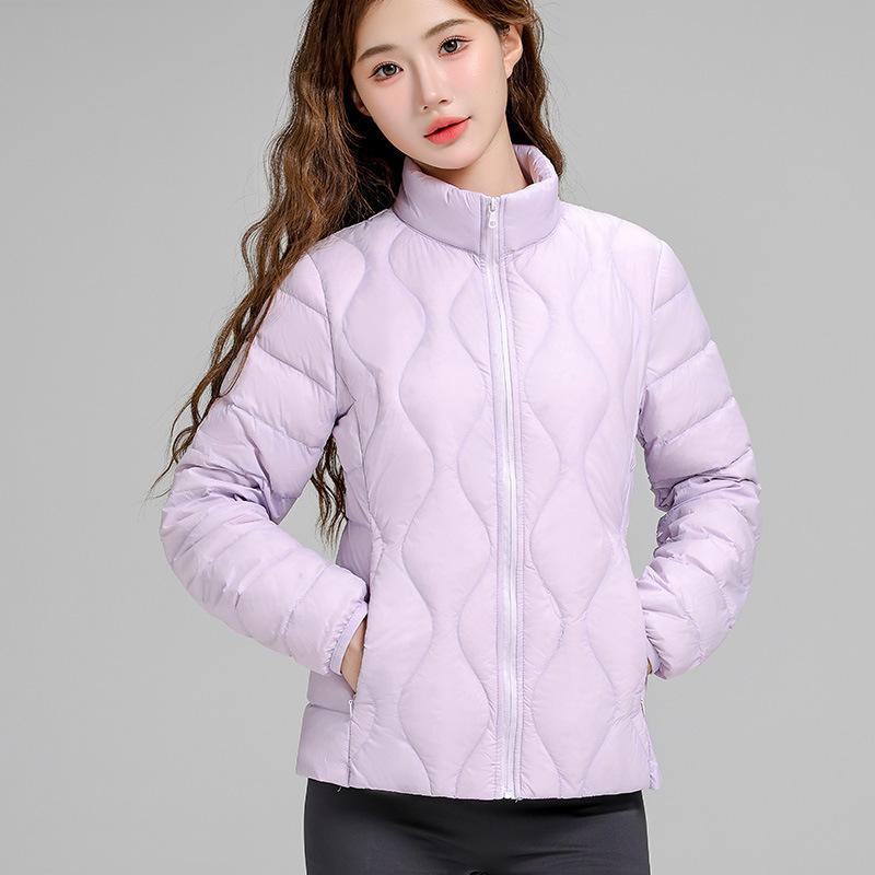 New Light Down Jacket Women's Short Stand-up Collar Autumn and Winter Long-sleeved Versatile Slim-fitting White Duck Down Casual Jacket Tide