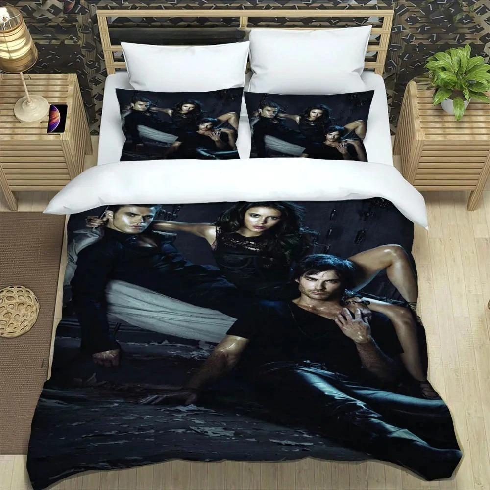 The Vampire Diaries Damon Salvatore Bedding Sets Exquisite Bed Supplies Set Duvet Cover Bed Comforter Set Bedding Birthday Gift