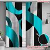 2pcs Modern Geometric Teal Black Pattern Curtains, Designed for Light Blocking, Premium Material, Suitable for Living Room, Bedr