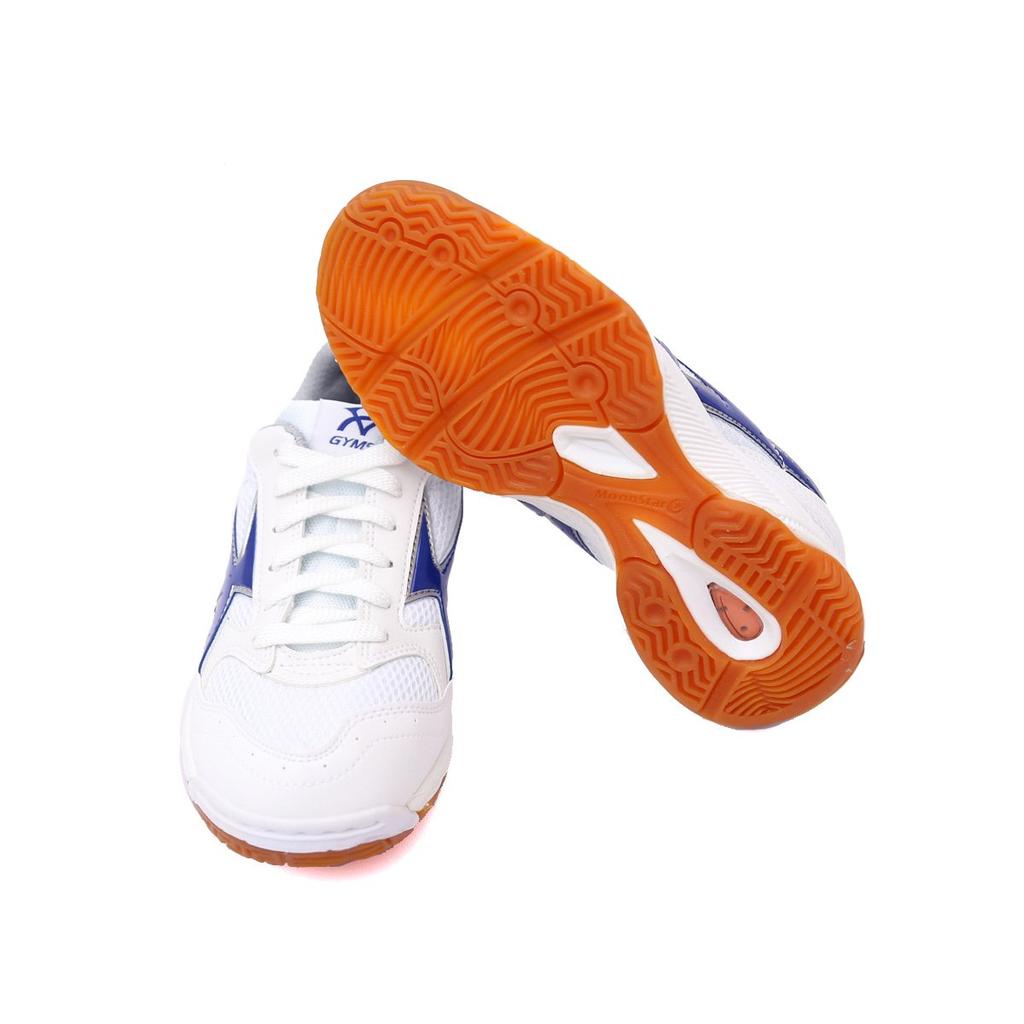 Moonstar Gymstar S400 Lightweight Gym Shoes for Junior and Senior High Boys and Indoor and Outdoor Sneakers Schools, Girls, (Size 26.5cm, White/Navy)