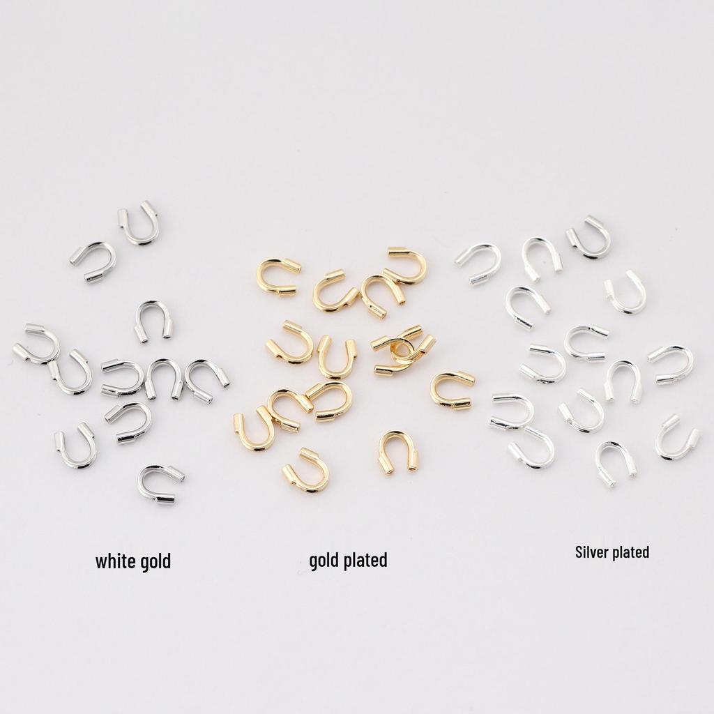 Silver U-Shaped Horseshoe Buckle Wire Protector for DIY Beading