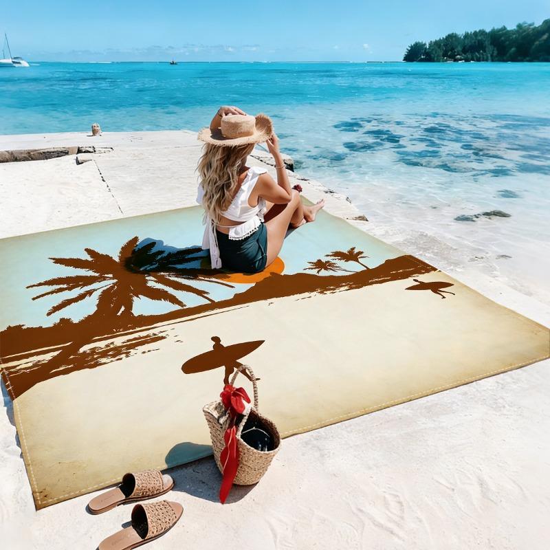 1pc Beach Blanket Waterproof Sandproof Oversized Large Beach Mat Quick Drying&Compact&Lightweight Picnic Mat Vacation Essentials
