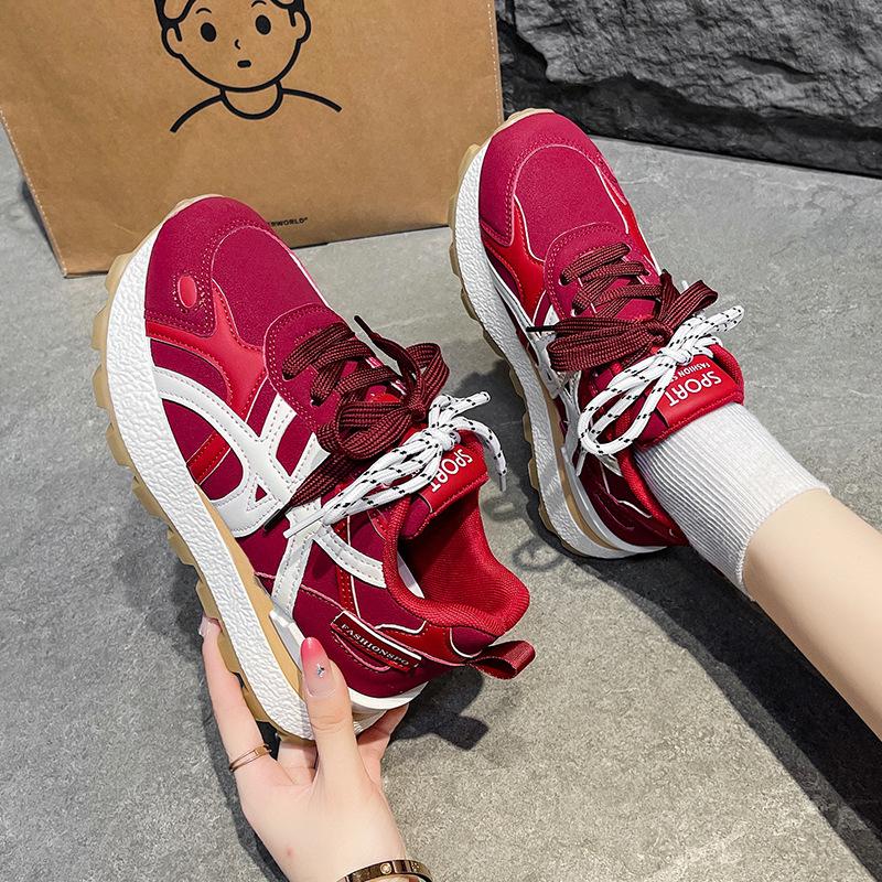 Popular Forrest Gump Shoes Women's Ins2025 Autumn New Muffin Sole Small Women's Shoes Casual Versatile Transport Dad Shoes