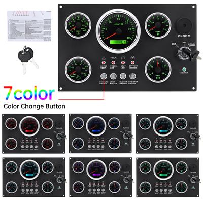 5 Gauge Sets Marine Boat Digital Dashboard 85mm Tachometer RPM Tacho GPS Speedometer Water Temperature Oil Pressure Gauge VOLT