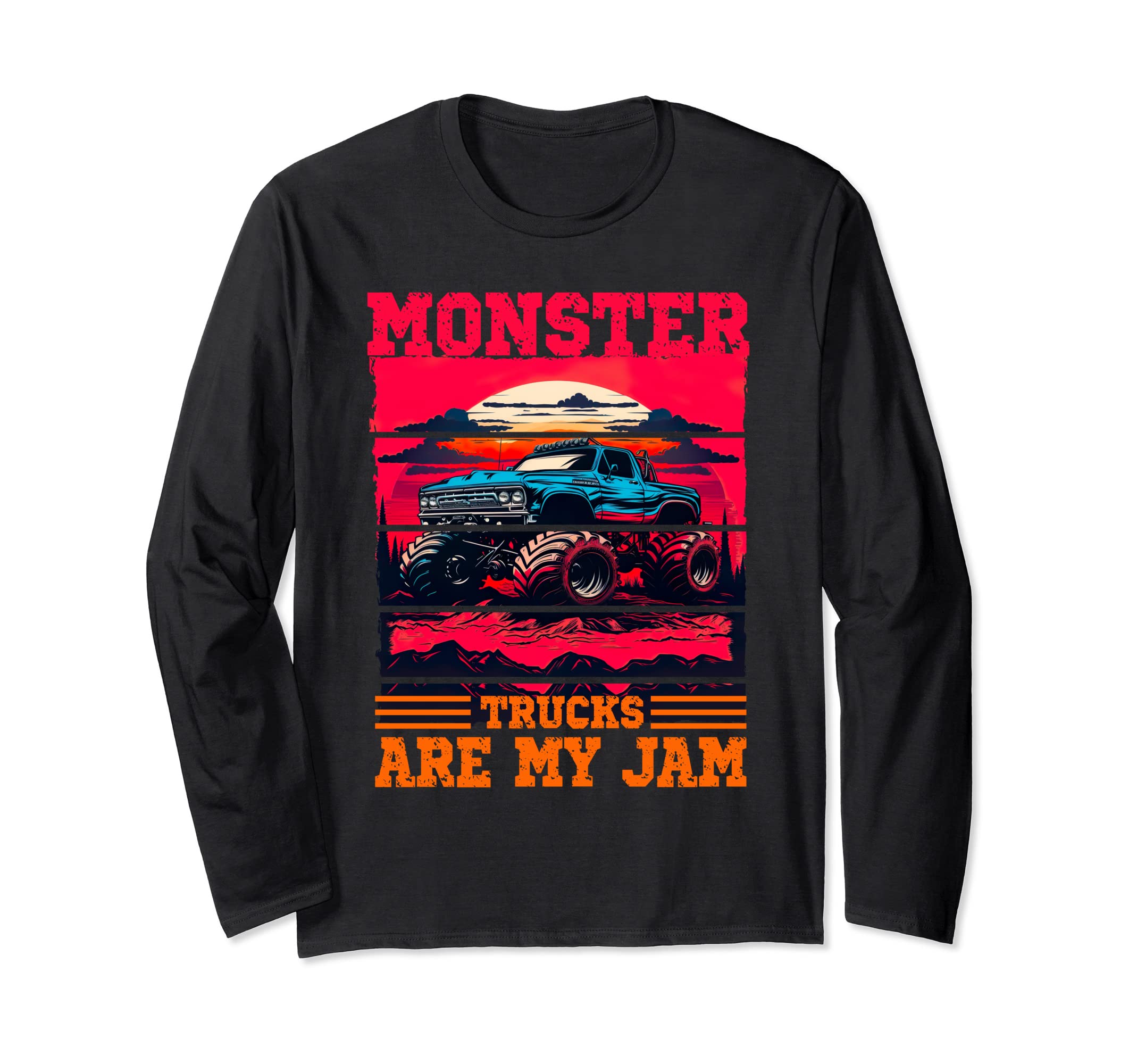 

Monster Trucks Are My Jam for men and boys long sleeve t-shirt