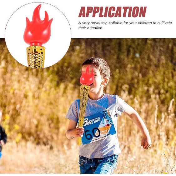 Glowing Torch Prop - 2PCS Plastic Fake Torch Luminous Torches for Games Sports Competition Cosplay Themed Party Kid Tool