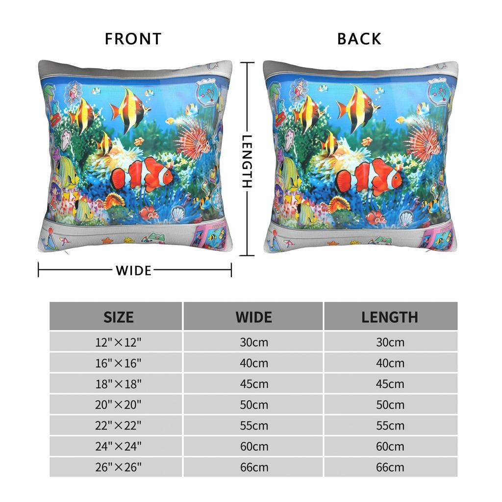 FedereQuadrata Aero Frutiger Pesce Rosso Digitale Acquario Retrò Federa Cuscino Auto Poliestere Federa Cuscino Decorazione Fresca 40*40