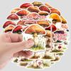 50 Watercolor Mushroom Doodle Stickers: Waterproof Decorative and Creative Fungi Stickers for Phone, Computer, and Stationery