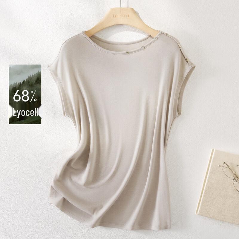 

Женская повседневная футболка IHIMI с круглым вырезом из лиоцелла S