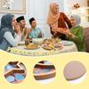 Ramadan Moon Star Serving Tray - Eid Cupcake Candy Plates Mubarak Religious Painting for Family Party Wooden Decorations
