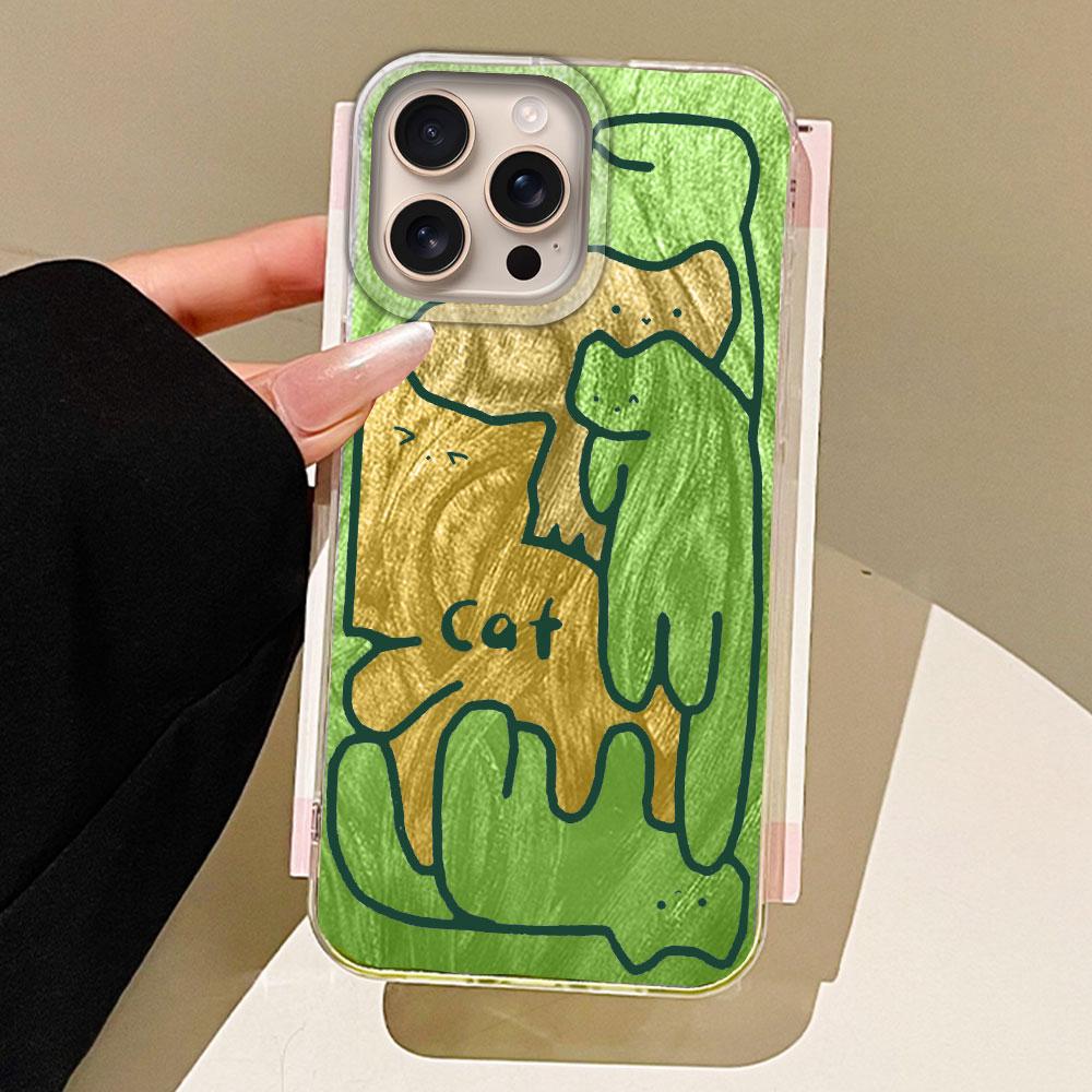 

Милые чехлы для телефонов с граффити кошек для Apple iPhone 16 15 14 7 Plus 13 Pro Max X XS XR 7 16e Ракушка Силиконовая Задняя Мягкая Сумка Чехол iPhone 16