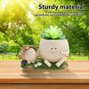 Resin Smile Face Flower Pot Cute Chair Succulent Pots with Drainage Versatile Face Planting Pot for Indoor Outdoor Garden Decor