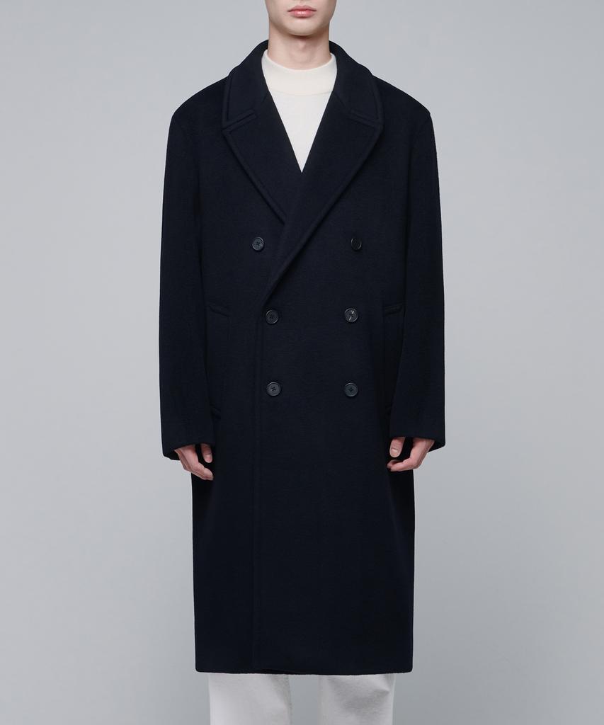 Musinsa Standard Cashmere Blend Oversized Double Coat [Navy]