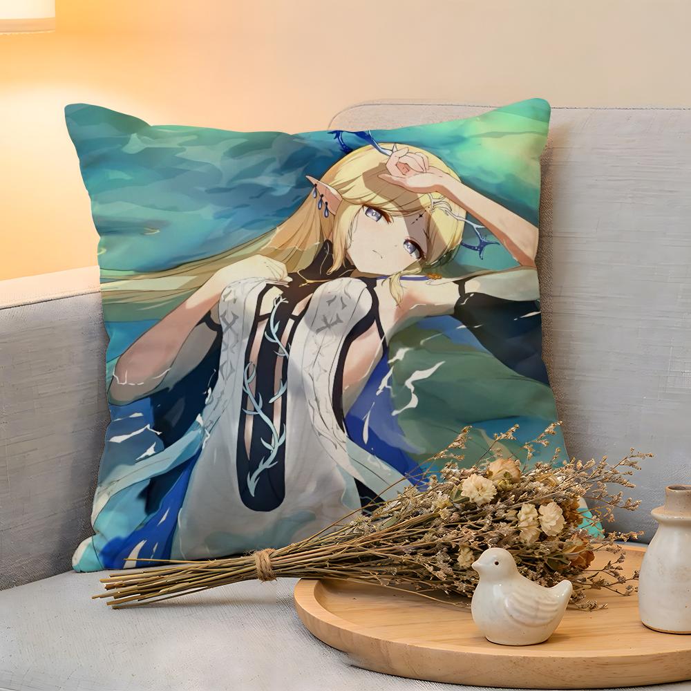 Cushion Cover  Linen SkinFriendly Soft Decorative Case For Sofa Home Decor WWuthering Waves Cartethyia Anime Game Pillow cover
