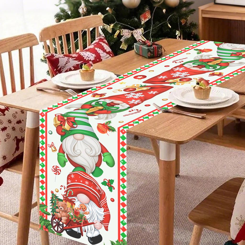 Christmas Table Runner Christmas Party Decoration 2025 Xmas Santa Claus Snowman Table Runner Navidad Natal New Year Gift 2026