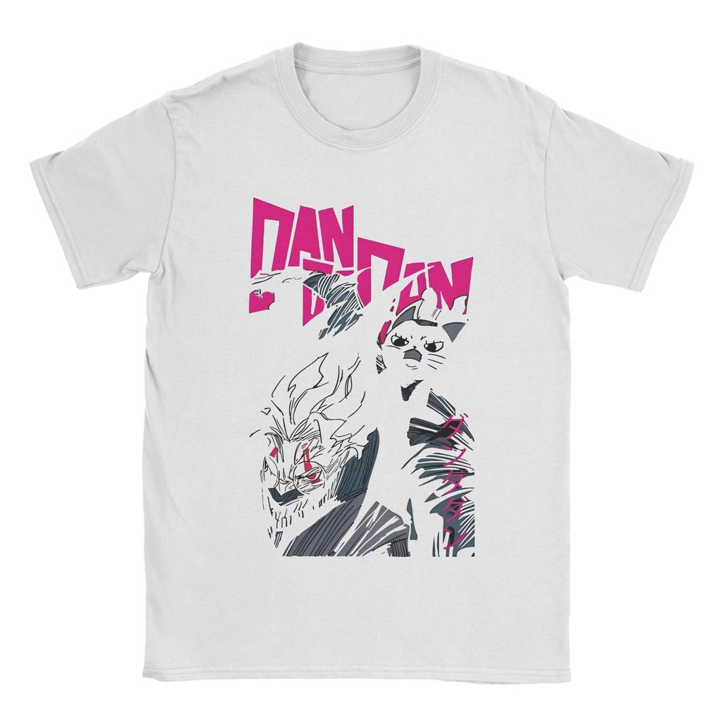 Leisure Dandadan Okarun and Cat T Shirt Men's Round Neck Short Sleeve Tops Shirts Anime Cotton Summer Clothing