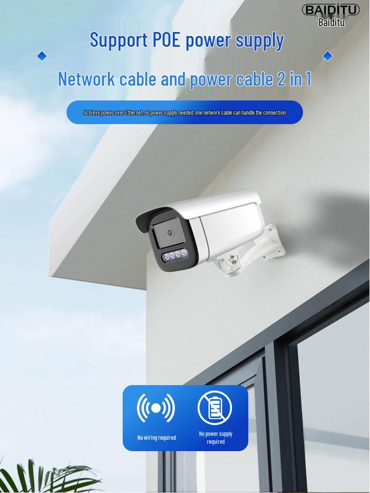 4MP Outdoor HD Smart PoE Security Camera with Dual Light, Full Color, Waterproof, and Remote Monitoring