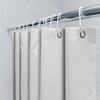 White Plush Shower Curtain with Silver Hooks Waterproof Bath Rug Mat for Bathroom Decor Size Customization Available (S/M/L/XL)