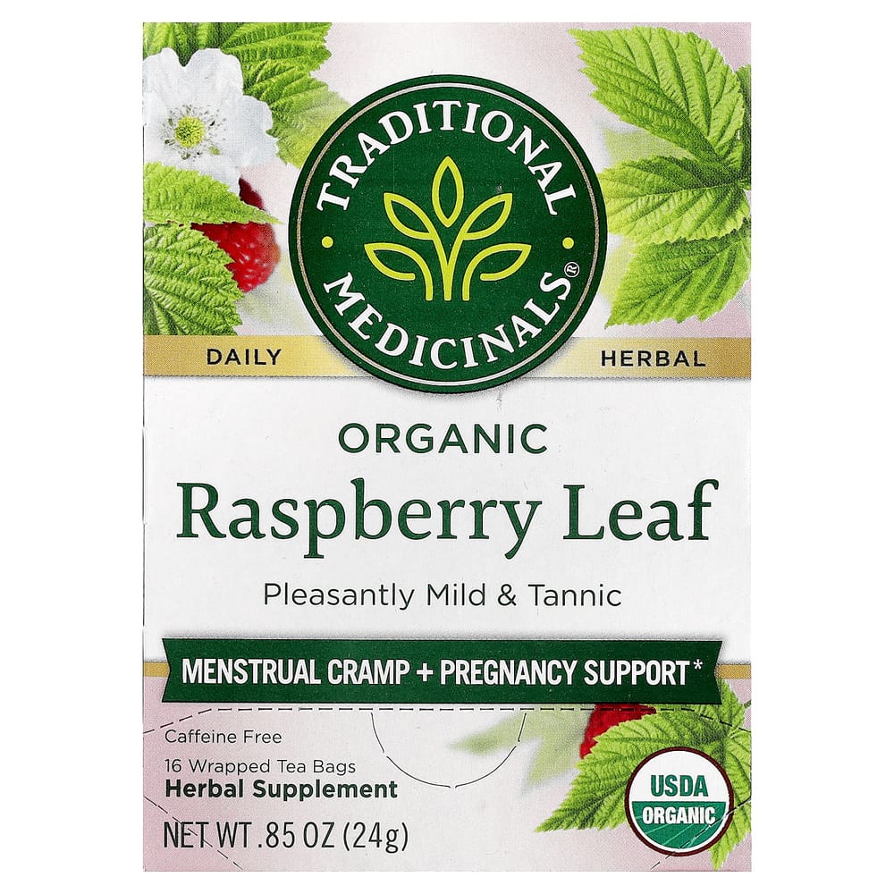 iHerb Traditional Medicinals Raspberry Leaf Caffeine-Free Tea Bags, 16 Count, 24g (0.85oz)