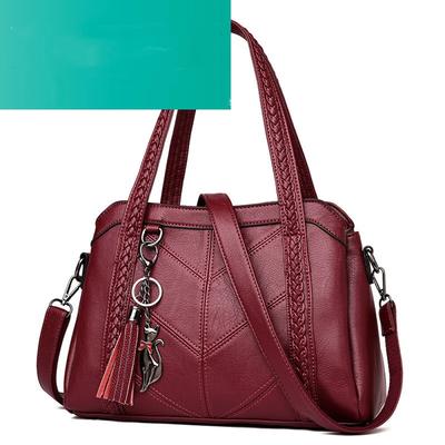 Simple Retro Women's Bag Handbag Soft Leather Large Capacity Crossbody Bag Length 31cm Wide 11cm High 22cm