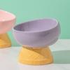 Oblique Mouth Ceramic Pet Bowl Neck Protection Pet Feeding Dish Raised Cat Bowl  Pet Feeding