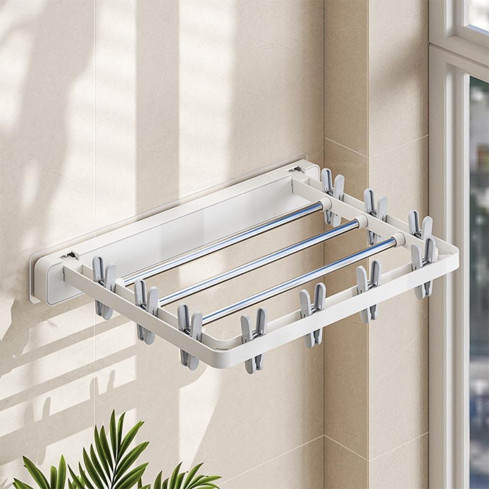 Anti-slip Sock Folding Clothes Dryer Windproof Multi-Clip Drying Rack Folding Drying Rack  Indoor
