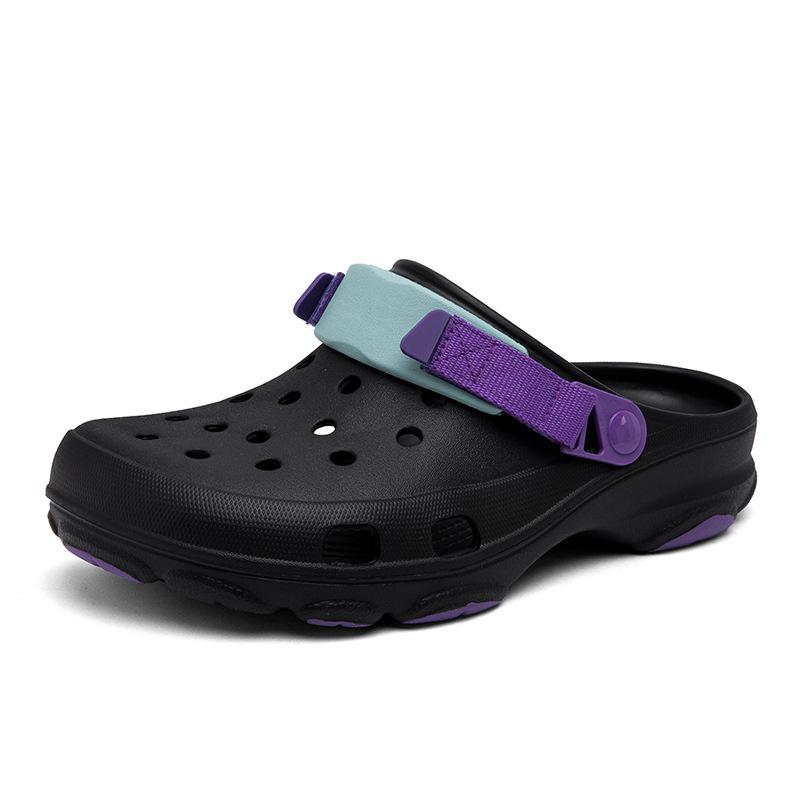 

EVA hollow breathable Velcro hole shoes summer seaside men s beach cool slippers student glove garden shoes 40