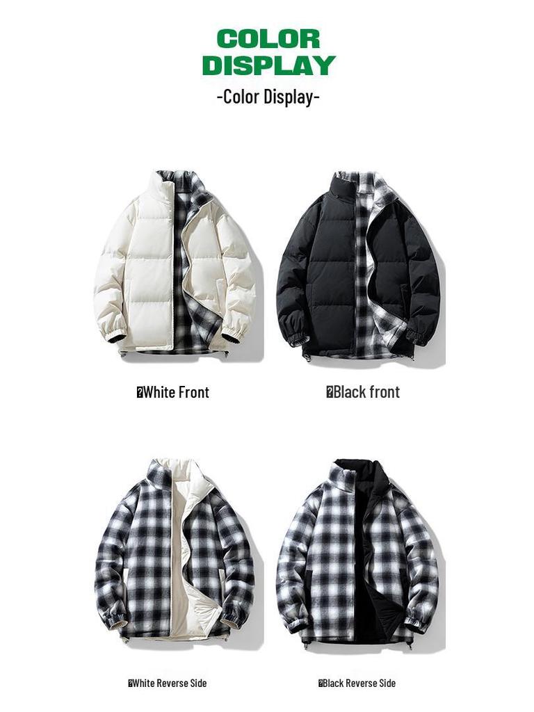 Men's Winter Double-Sided White Duck Down Jacket: Thick, Warm, and Ideal for Couples