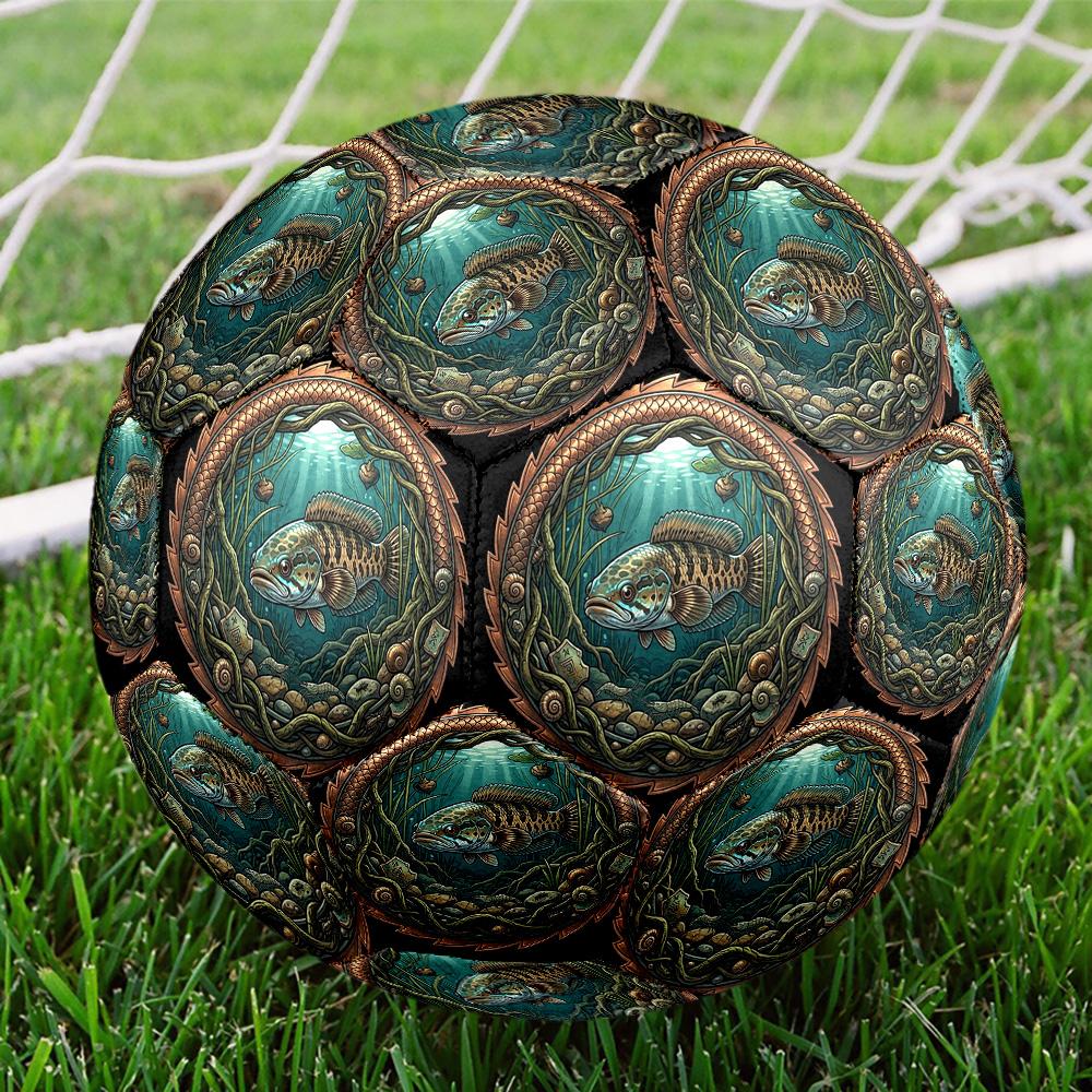 Underwater Serenity Round Football Size 5 Adult Ball Suitable for Training Matches and Outdoor Team.