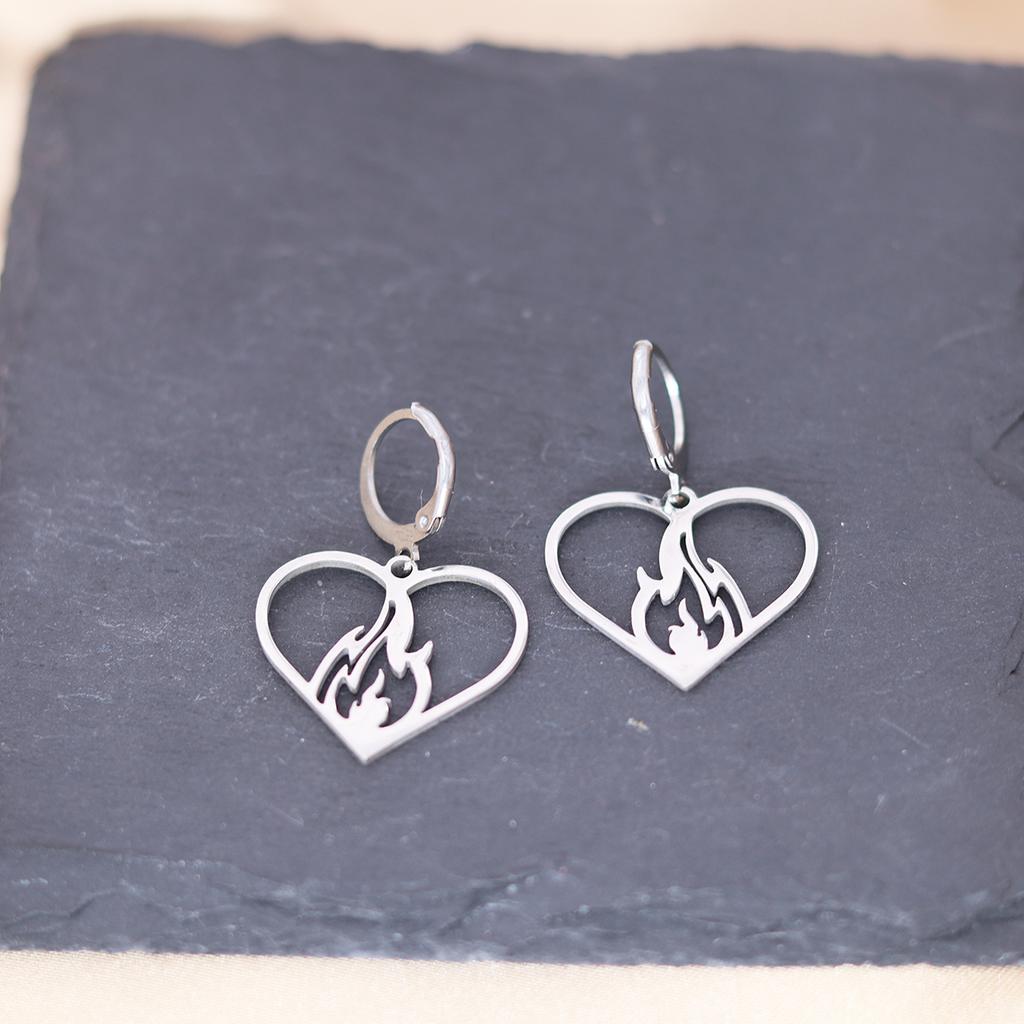 Kinitial Stainless Steel Death Moth Sun Moon Snake Mushroom Cactus Hamsa Hand Horse Earrings For Women Trendy Piercing Jewelry