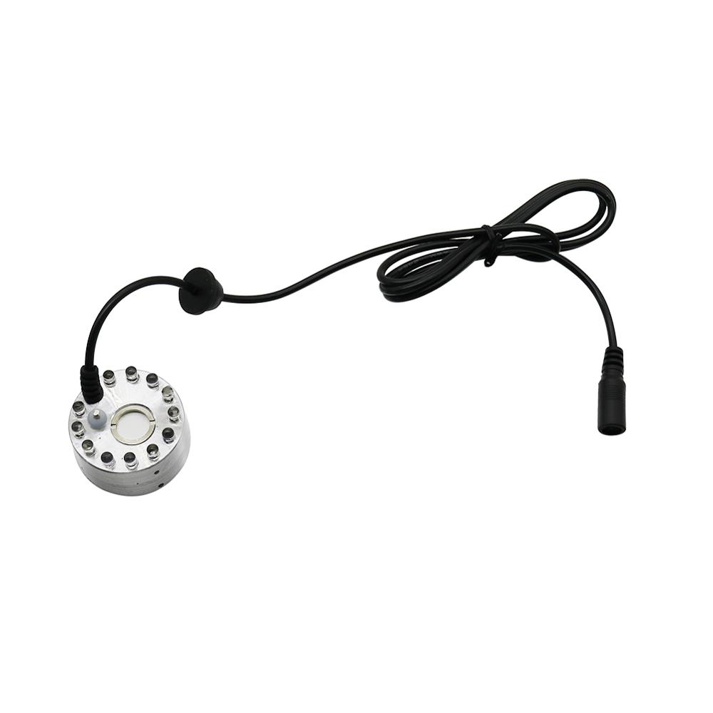 

12 светодиодных ламп Распылитель Аквариум Аквариум для рыб Генератор тумана Инкубатор Увлажнитель воздуха Внутренний ландшафтный дизайн Рокарий Цветной свет серебряный