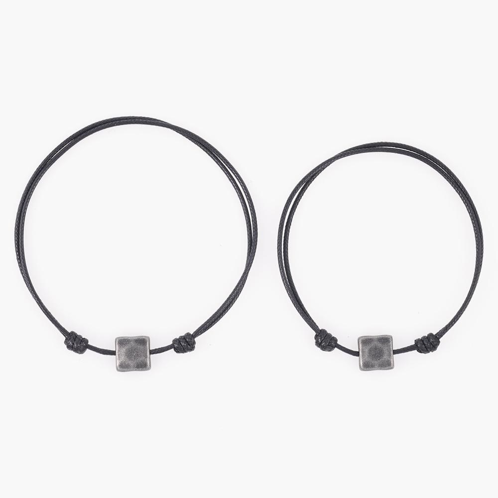 Jbans Classic Antique Cube Pendant String Bracelet (C2501Ac1231_Bk)