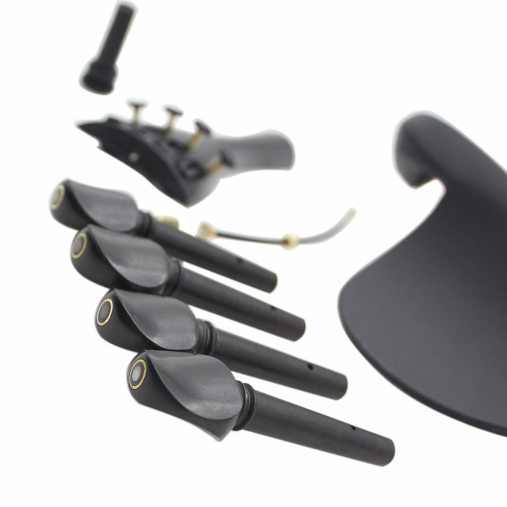 4 4 Violin Chin Rest Chinrest with Tuning Peg Tailpiece Fine Tuner Tailgut Endpin Violin Accessory Kit