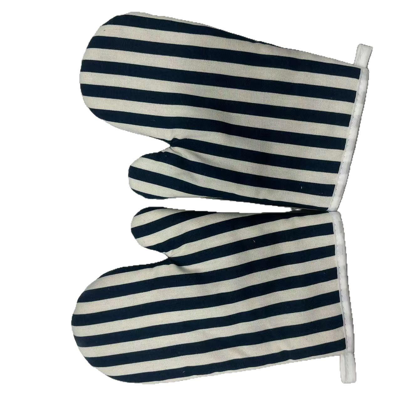 

1 шт. хлопковые и пеньковые полосатые перчатки для микроволновой печи для домашней кухни утолщенные противотепловые перчатки для кухонных принадлежностей