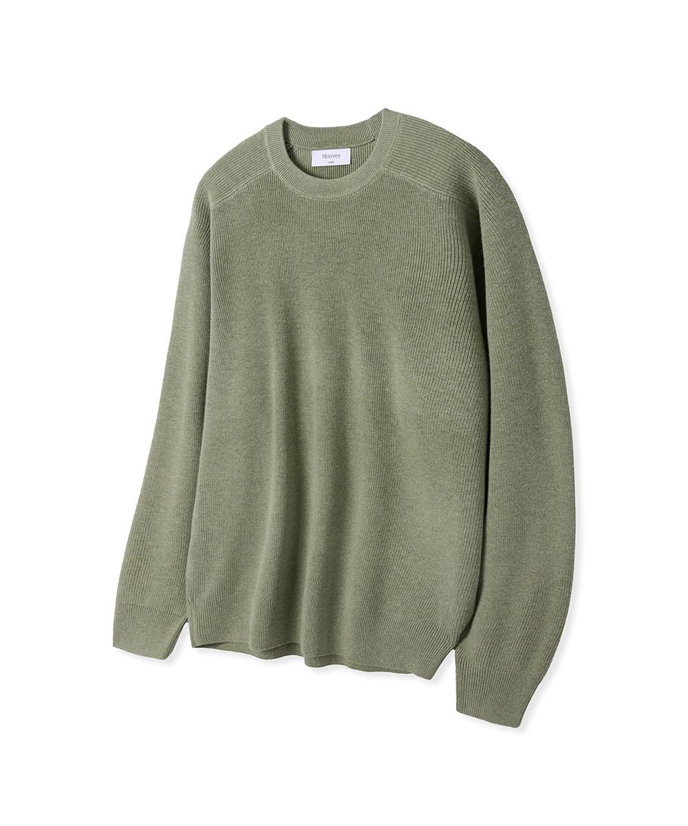 Whoops Washable Cotton Saddle Knit [Melange Green] M