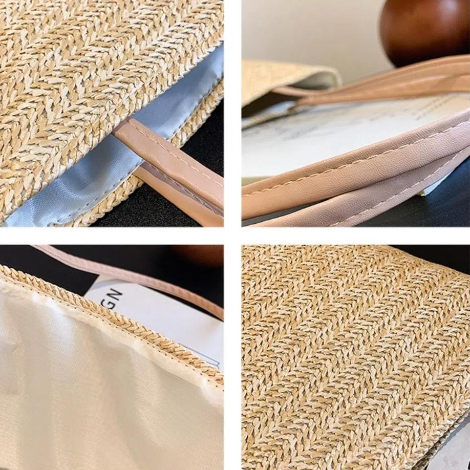 Summer Beach Totes Bag INS Style Women Handbags Casual Straw Bucket Bag  Girls