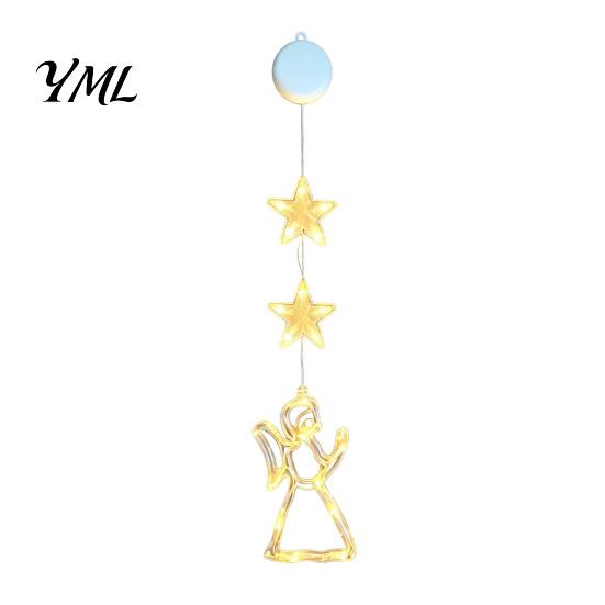 LED Window Decoration Star Moon Hanging Light, Warm String Lights, Christmas Tree Pendant Decorations Decorative Atmosphere Lamp for Home Holiday