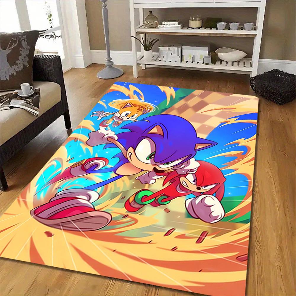 Sonic The Hedgehog Art Print Decoration,Carpet,Living Room,Bedroom, Non-slip,Square rug