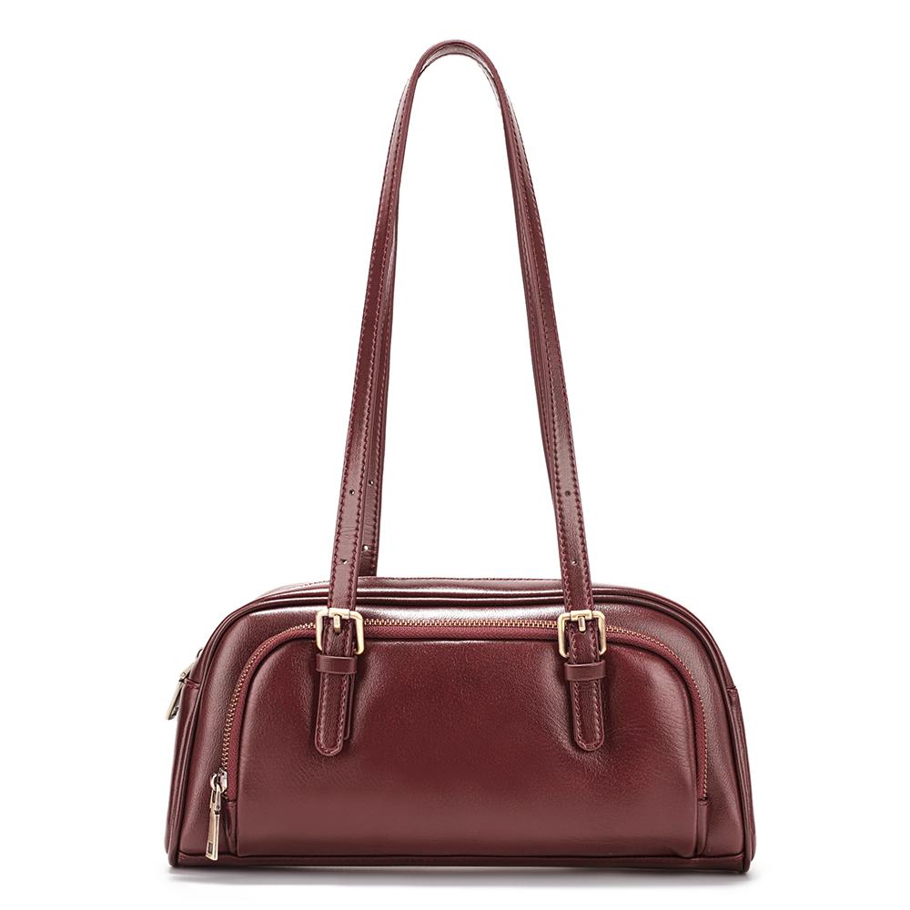 Women French Style Underarm Bag Genuine Leather Shoulder Bag