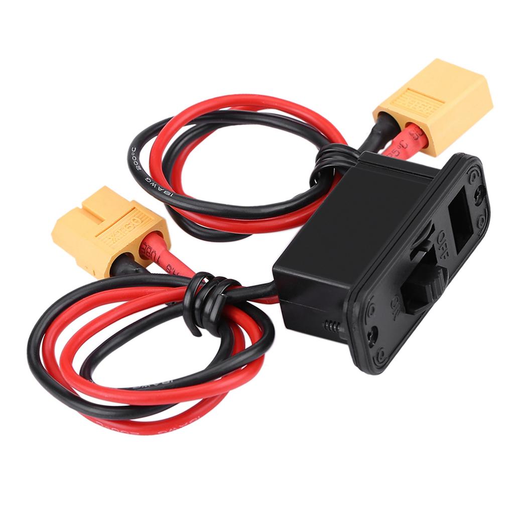 Large Current RC Airplane Model   with On/Off LED, Spare Port for Charging, Hvy Duty XT60 Connector, Male and Female Connectors,  and Convenient
